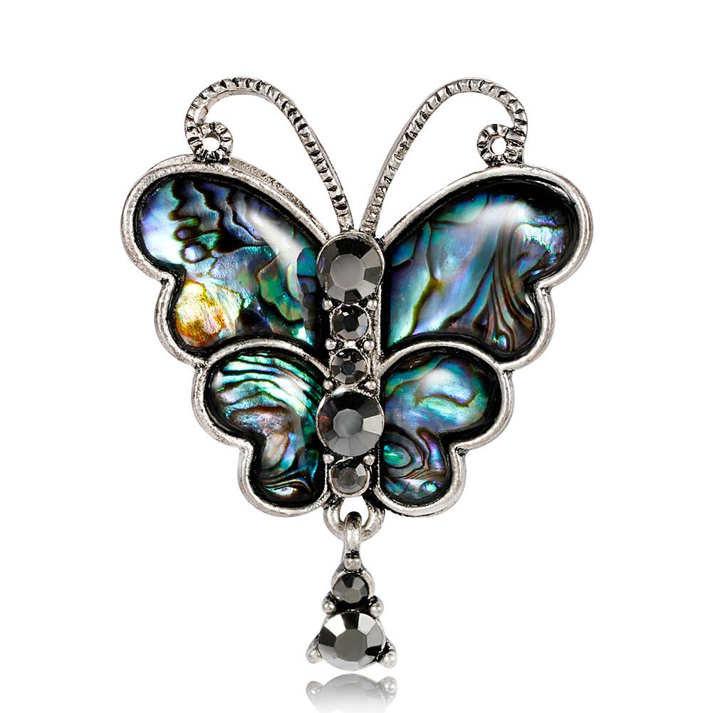 Women Fashion Butterfly Shell Broochpins Elegant All-match Scarf Buckle Suit Brooches Decoration