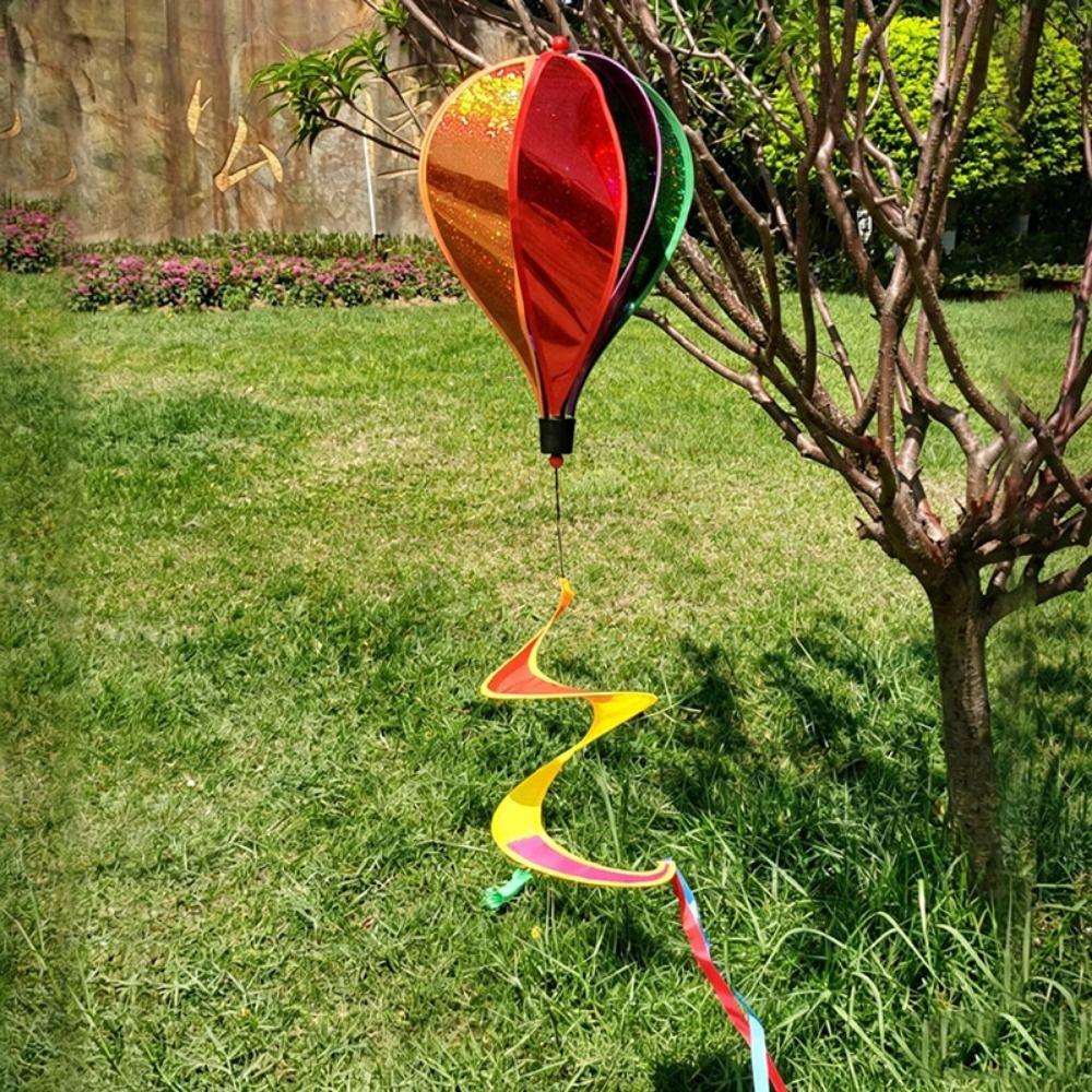 40cm Balloon Hot Air Balloon Spinner Plastic Striped Tie Dye Pinwheels