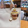 Mignonnes Frites Thés au Lait Porte-clés en Cuir PU Breloque de Sac Pour Couples Accessoire de Mode Pratique Fermoir Métallique Sécurisé