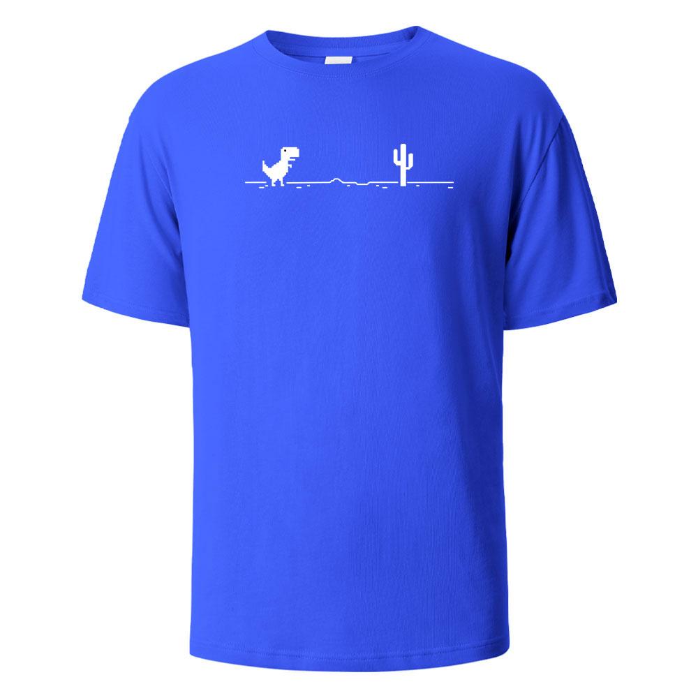 Dinosaur Cactus Print TShirt 100 Cotton Summer Tees For Men Women Oversize Casual Tops
