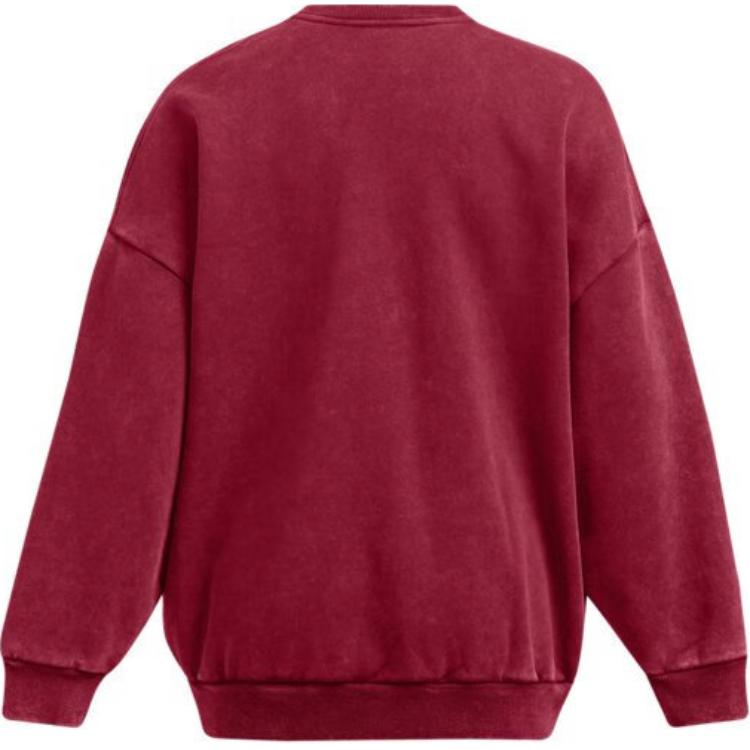 Under Armour Icon FW24 Pullover Round Neck Drop Shoulder Fashion Long Sleeve Sweatshirt Women sweatshirt Flame-Red 1386486-625