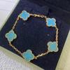 Exquisites Vierblättriges Kleeblatt Armband für Damen Fünf-Blüten Armband Zweiseitiges Natürliches Weißes Perlmutt und Karneol Armband