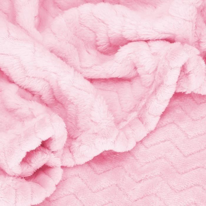 Duvet Cover - SPRINGOS - Bedspread 160x200 Cm - Extra Soft Comfort - Zigzag Pattern - Pink