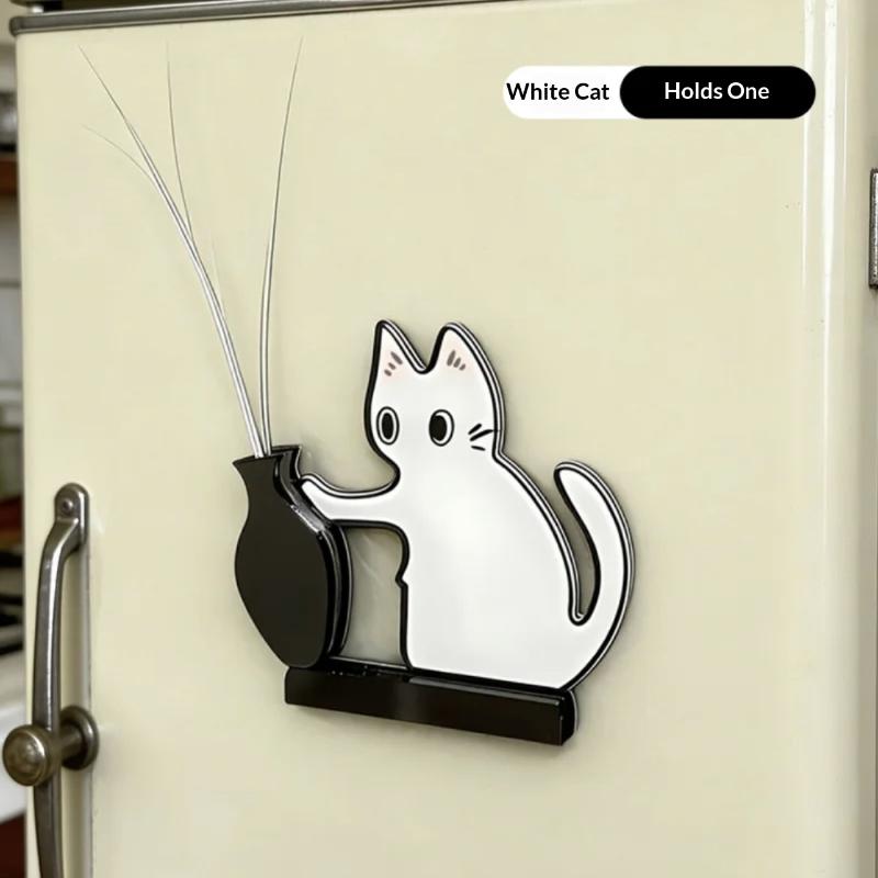 Acryl Katzen Schnurrhaare Sammlung Ornamente Magnetisch Cartoon Katze Haare Aufbewahrung Katze Schiebende Vase Dekor Kühlschrankmagnet