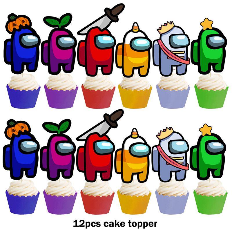 Cake Balloon Game Cupcake Topper Banner Birthday Party Supplies Decor