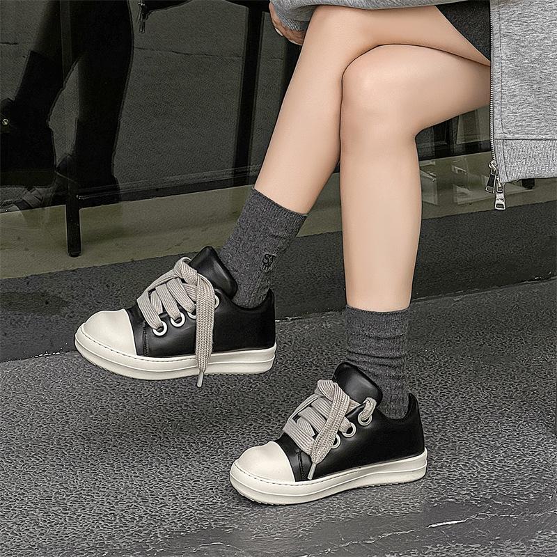 Shoes men's thick-soled low-top board shoes heightened lace-up Korean version casual leather shoes student couple single shoes tide 6261-M