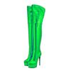 Fashion New Black Green Waterproof Platform 16cm High Heels Over The Knee Boots Women's Fashion Show Pole Dance Round Toe Boots 35-45