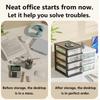 2-4Layers Medium Desktop Storage Box with Drawer Heightened Table Organizer Plastic Offi Storage Cabinet  for Home Stationery
