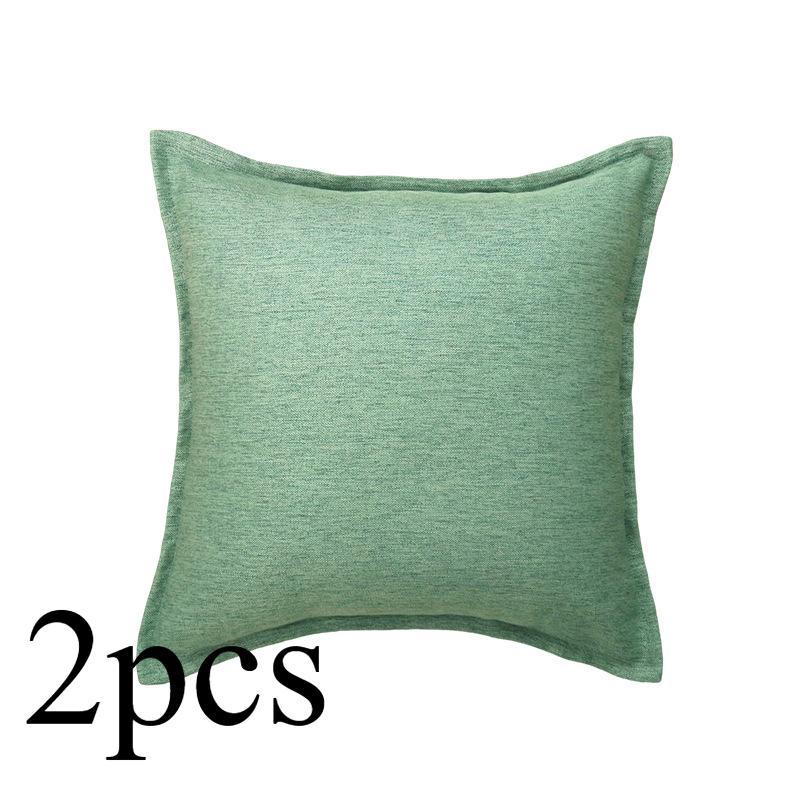 2 STÜCKE/SET Streng Ausgewähltes Kissen mit Saum in Leinenoptik, Kissenbezug für Wohnzimmer, Sofa, Bettwäsche, Unifarbener Kissenbezug ohne Kissenfüllung
