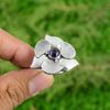 Sterling Silver February Round Natural African Amethyst Flower Boho Promise Ring