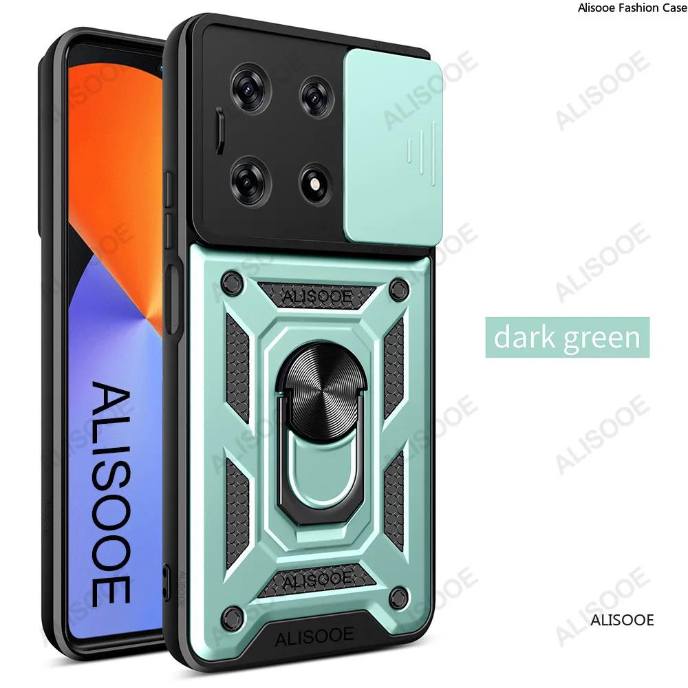 

Armor Stand Funda для Infinix Note 30 Note 40 Pro Plus Case Посувний тримач для камери Чохол для Infinix Note 30i 30 VIP 40 Pro Case Note 40 Pro Plus 5G зелений