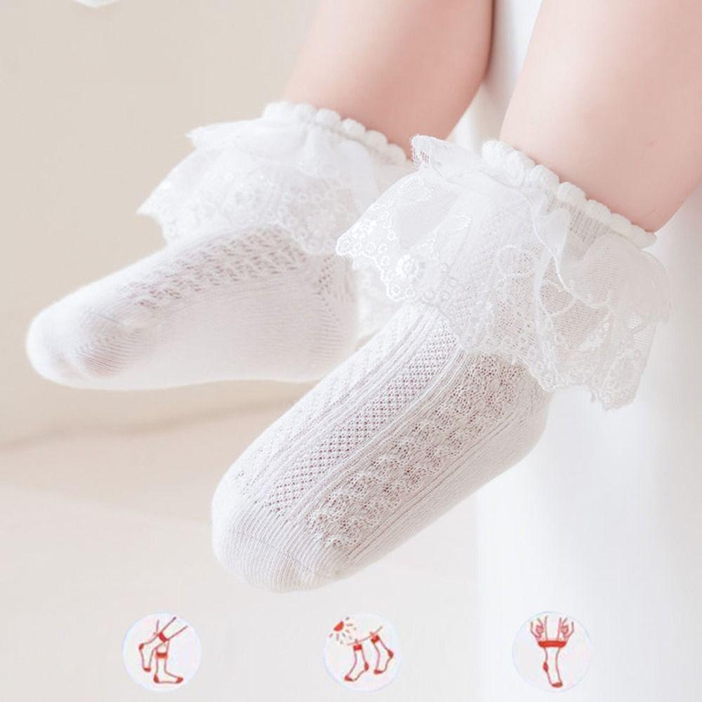 3Pairs Lace Lolita Baby Ankle Socks Sweet Toddle Princess Socks Children Cotton Socks Autumn Spring