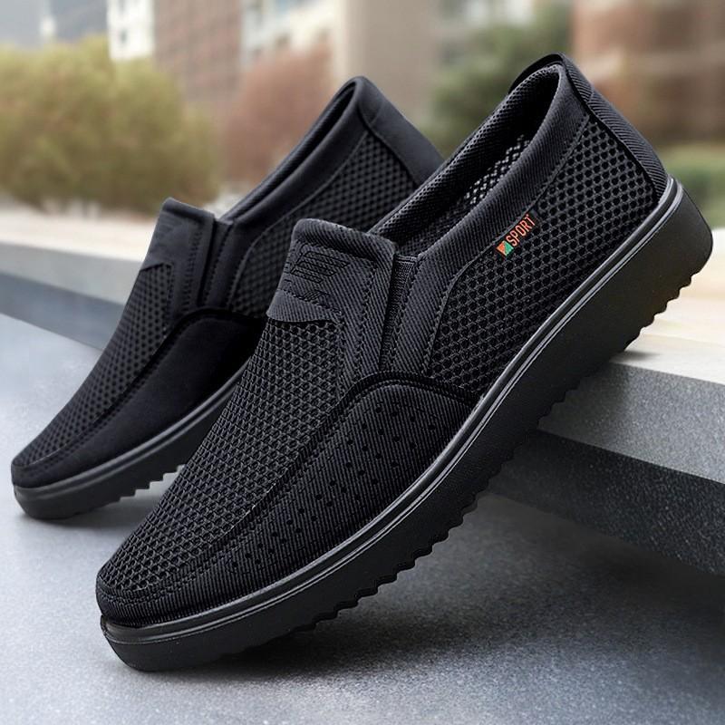 Old Beijing Cloth Shoes Men's Mesh Breathable Soft Sole Casual Shoes Dad's Shoes Summer Light Men's Shoes