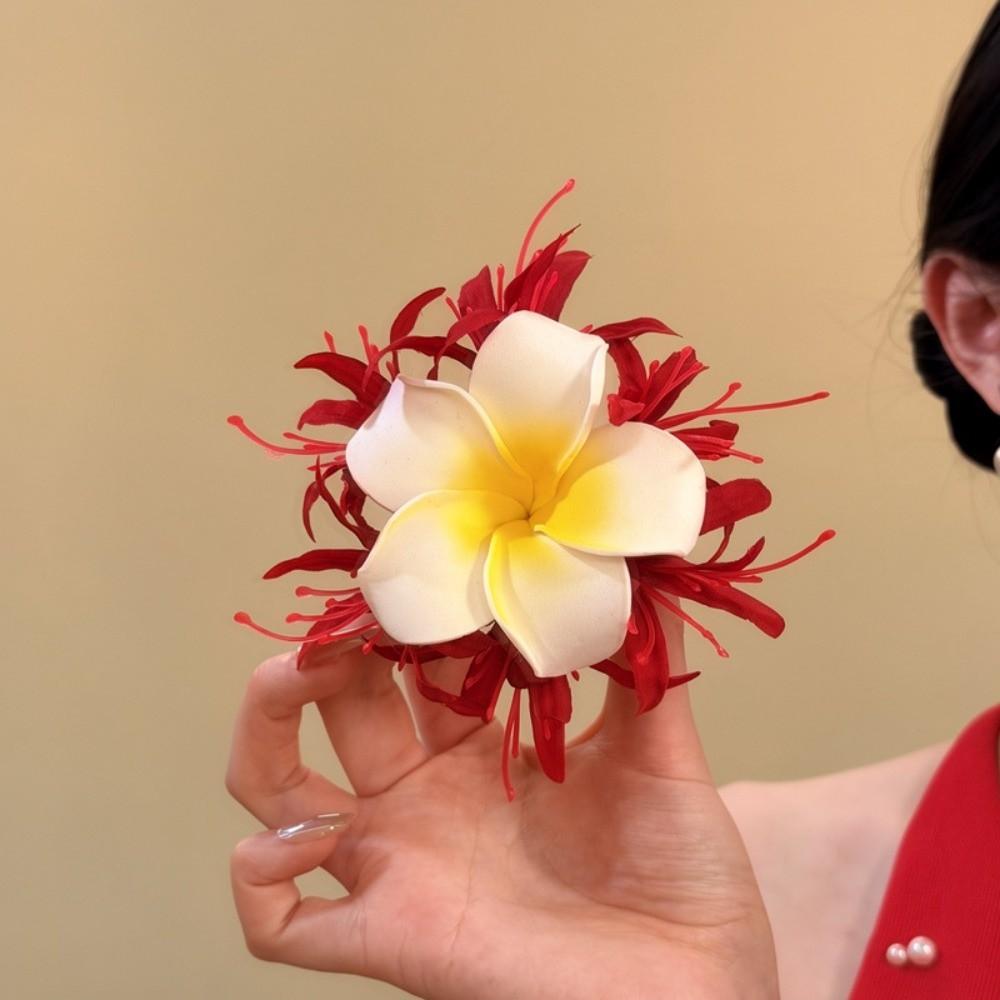 Fresh Sweet Floral Hair Clips Versatile Artificial Floral Hair Claw Colorful Flower Hairpin Photo Props for Vacation Side Clip