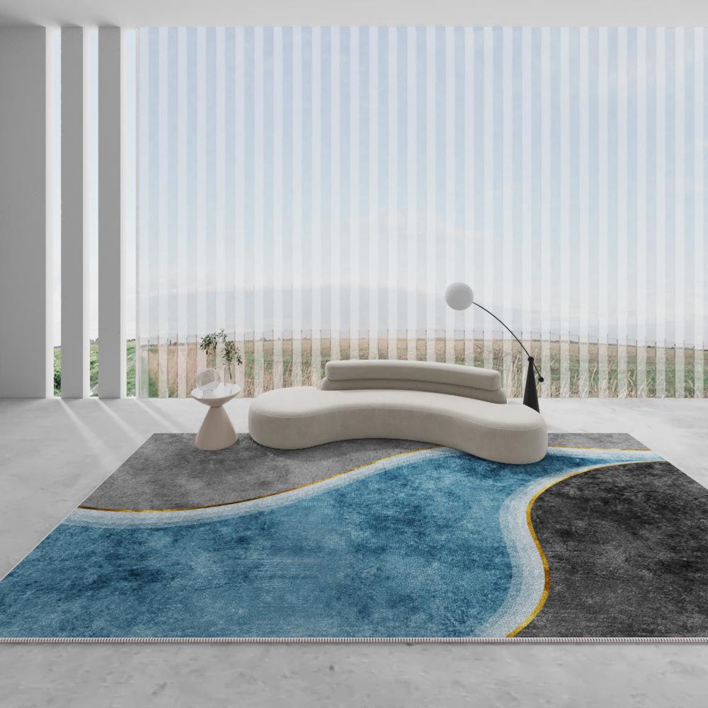 Wabi-Sabi Loop Pile Carpet: Non-Slip Floor Mat for Living Room, Light Luxury Coffee Table, and Bedroom Decor