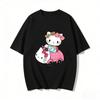 2026 Summer Trendy Cute Hello Kitty Driving Pink Car Graphic Couple Tshirts Streetwear  Family Matching Parentchild Clothing