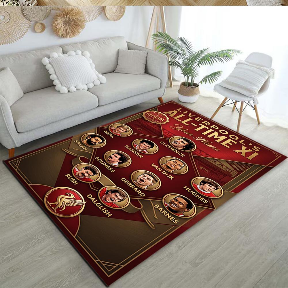 Liverpool Team Personalized Name Floor Rug Office Rug Design For Balcony Bedrooms Foyer Playrooms Antislip Carpet Office Home Decor