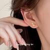 Cuiyan S925 Silver Asymmetrical Flower Stud Earrings - Korean & Chinese Style Trend for Women