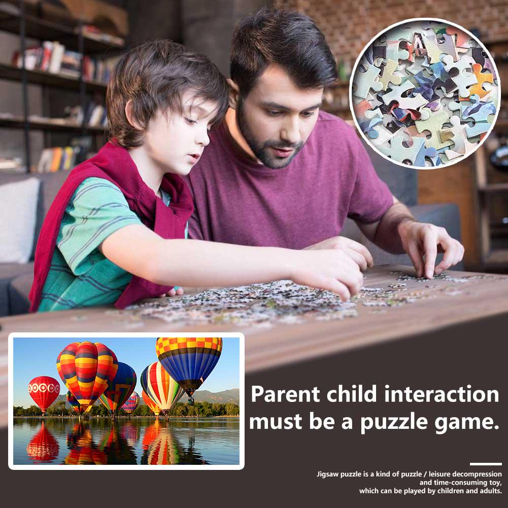 1000pcs Plane Puzzles Toy with Jigsaw Paper Air Balloon Jigsaw Parent-child Interaction Art Crafts Handmade Gift for Kids Adults