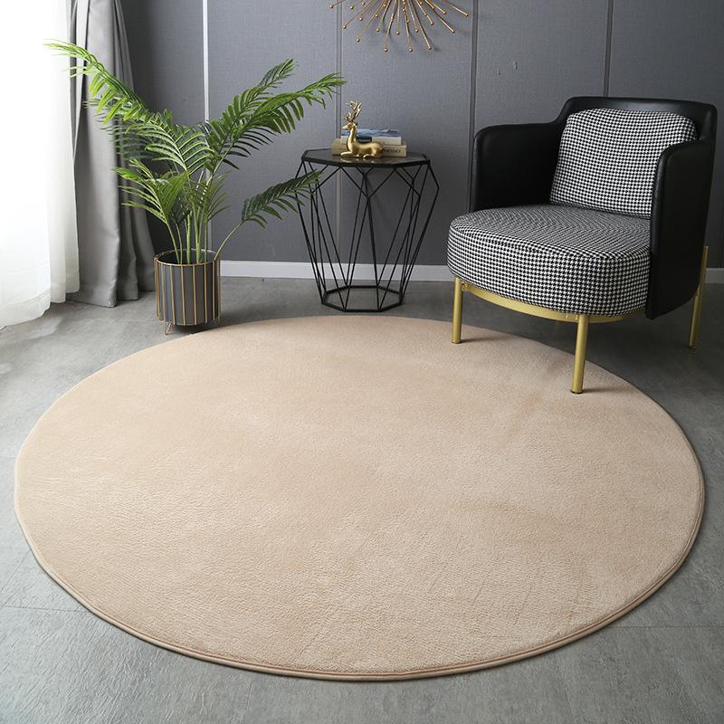 Round Thickened Coral Velvet Carpet Soft Bedroom Mats Bed Full Living Room Rugs Tatami Mat Computer Desk Balcony  Blanket