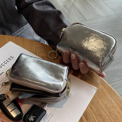 European and American Burst Pattern Simple Mini Clutch Bag Three Zipper Change Bag Key Coin Change Bag