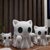 Mini kočičí duchová ozdoba Roztomilá halloweenská dekorace na stůl Strašidelný dárek pro přítelkyni Domácí kancelář Sběratelská figurka Domácí dekorace