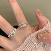 New Luxury Temperament Rhinestone Rings Vintage Irregular Metal Open Finger Rings For Women Party Jewelry Accessories Gifts