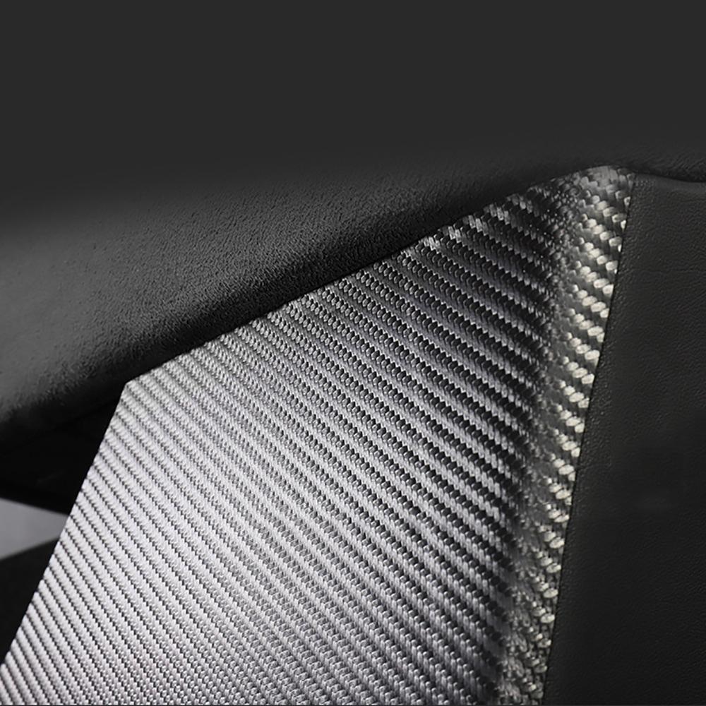 4Pcs Carbon Fiber Look PU Leather Door Anti-Kick Cover Sticker For Tesla Model Y
