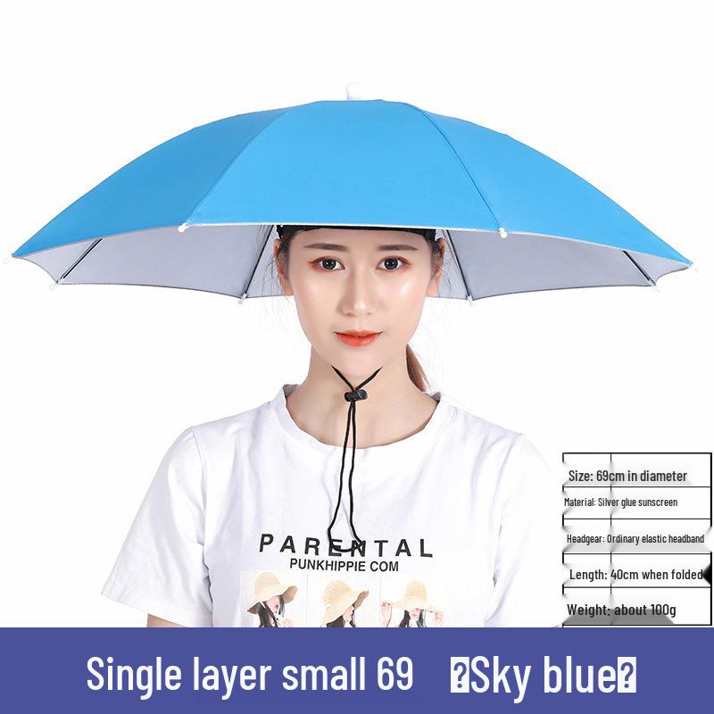 Large 65cm Hat Umbrella for Tea Picking, Fishing, Angling, and Street Stalls.