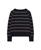 COVERNAT WOMAN Ribbon Stripe Knit Dark Navy