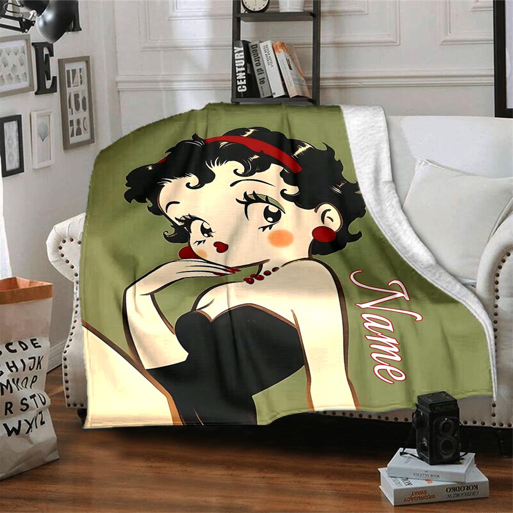 Custom Name Betty Boop Dance Party Party Blanket For Couch Bed Plush Cozy Fuzzy Blanket Super Soft Warm Blankets For Fall And Winter 09166