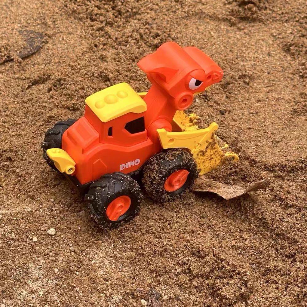 Press Dinosaur Engineering Car Model Plastic Kids Excavator Car Toy  Kids Student