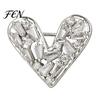 Clothing Decoration Pins Mini Love Heart Brooch Pin, Silver Golden Plated Shape Elegant Lapel Pin Hats Bags Scarves Clothes Decorative Accessory Women