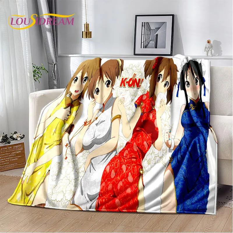 K-ON Cartoon Cute Lolita Kawaii Girls Soft Plush Blanket,Flannel Blanket Throw Blanket for Living Room Bedroom Bed Sofa Picnic