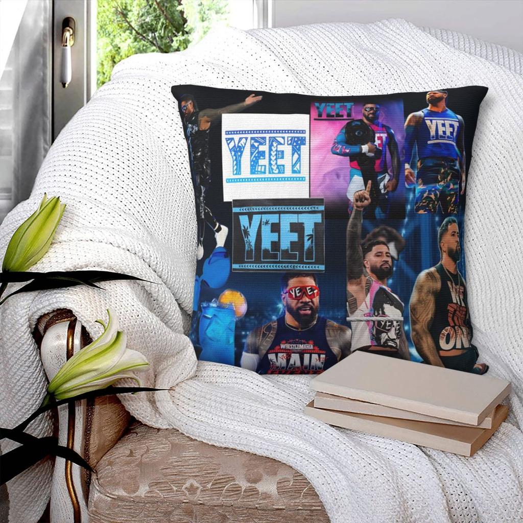 Jey Uso Yeet Wrestling Pillow Cover Morden Pillow Case Square Design Cushion Cover Pillowcases For Sofa Car Home Decor