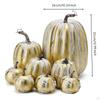 8 Pieces Assorted Artificial Pumpkins Decorative with Faux Pumpkin Decor for