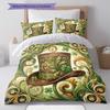 ChocolateFactory Pattern Bedding Quilt Set Quilt Cover Pillowcase Home Decoration Birthday Gift (1 * duvet cover + 2 * pillowcase, without core)