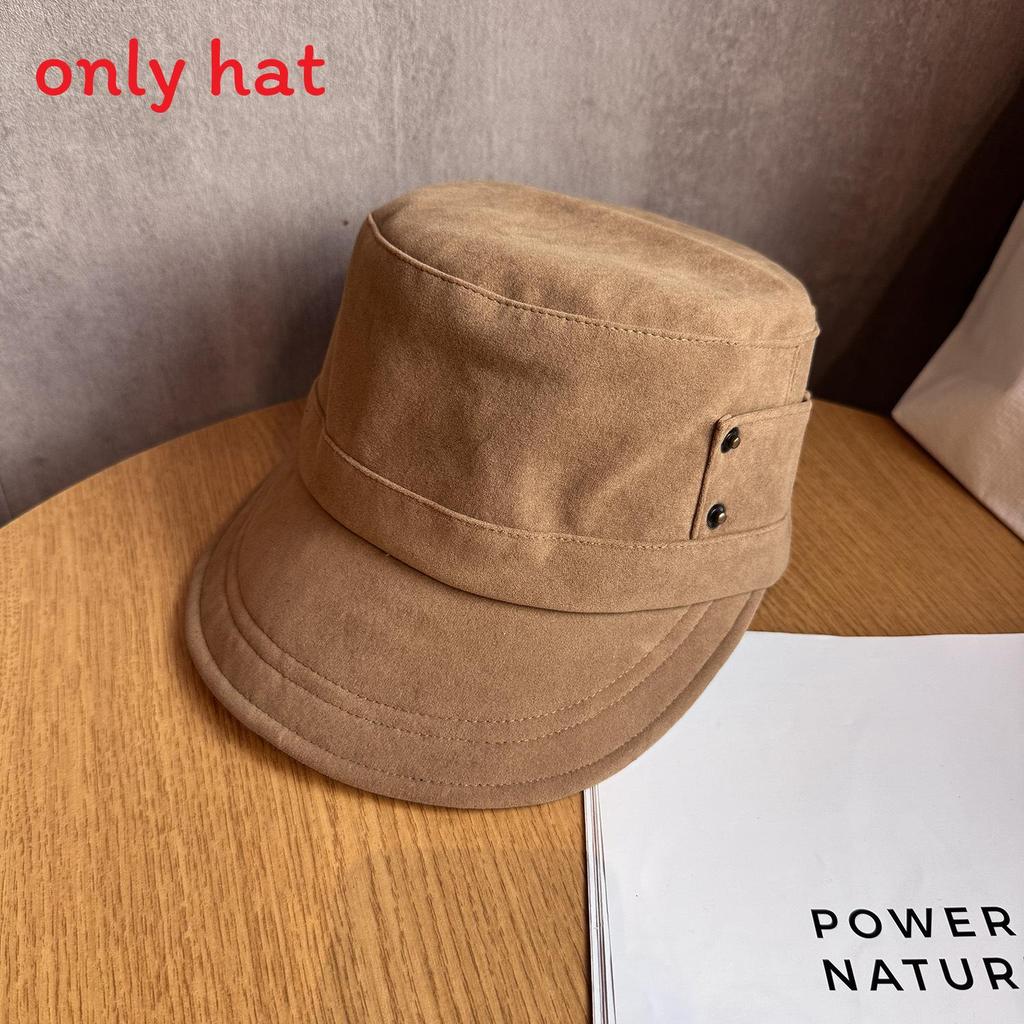 

Fashion Solid Color Suede Women Casual Flat Top Hat For Autumn And Winter