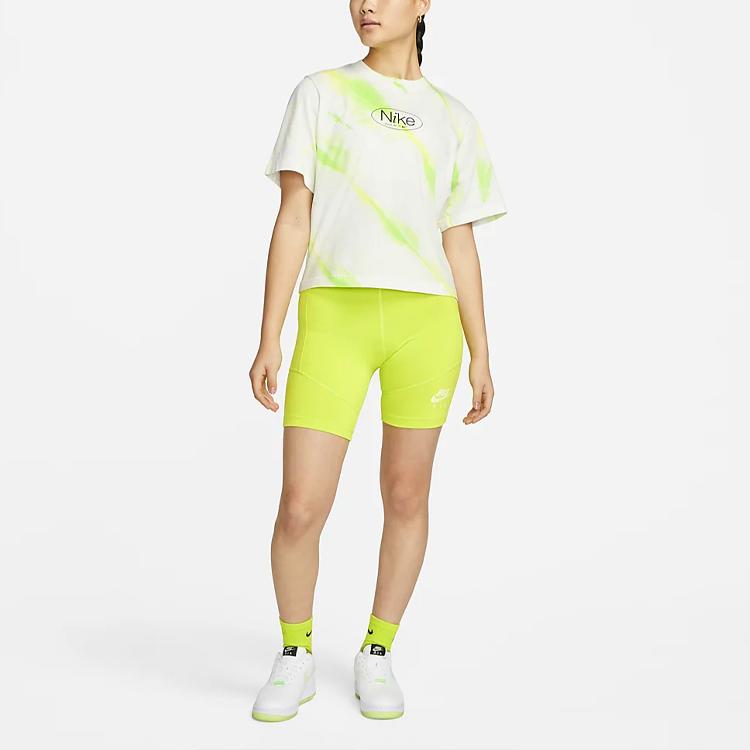 Nike Sportswear Gradient Logo Loose Knit Crew Neck Short Sleeve T-Shirt Women Tops White DQ3142-100