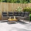VidaXL Garden Lounge Set 2 Pcs with Cushions Grey Wicker, Outdoor Sofa Set, Garden Furniture, Set 368734