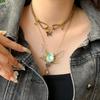 Vintage Rhinestone Wings Necklace Double Layer Clavicle Chain Sweet Butterfly Stacking Choker  Gift