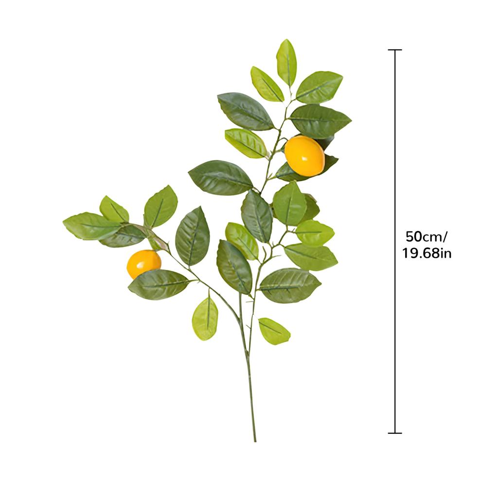 Artificial Lemon Branches Lemon with Green Leaves Lifelike Fake Lemon Leaf Picks Home Table Decoration Garden Kitchen Vase Decor