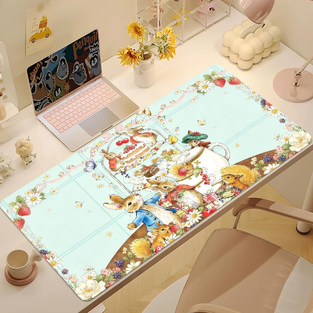 Cartoon PPeter Rabbit Mouse Pad Large NonSlip Lockedge Desktop Computer Desk Mat Keyboard Mousepad Office Gamer Student