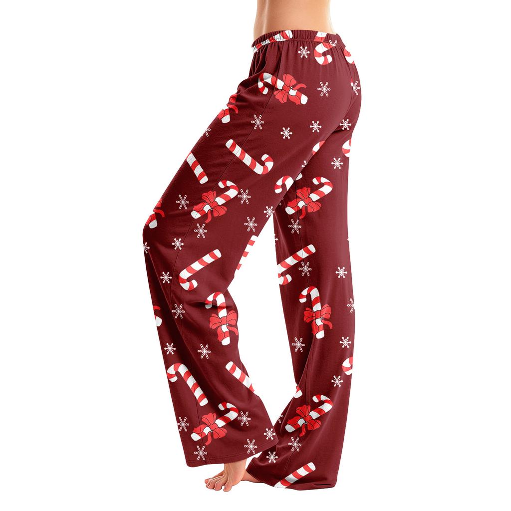 Dames Kerstprint Broek, Casual Pyjamabroek zonder en zonder Zakken