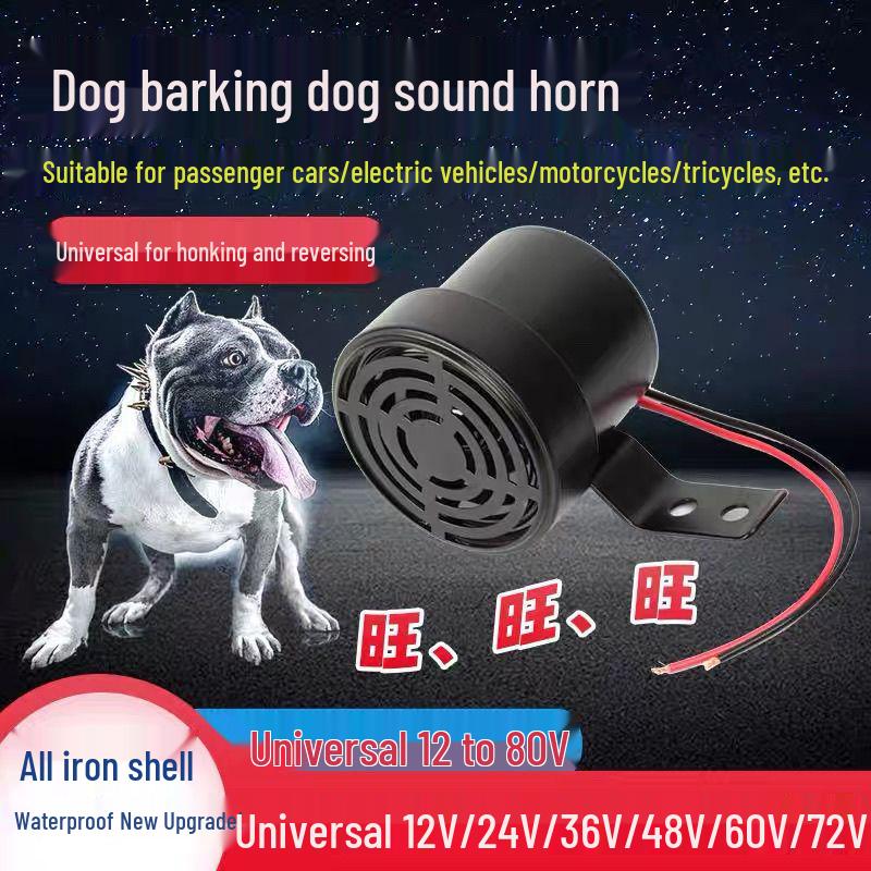Universal 12V/24V Electric Vehicle & Motorcycle Dog Bark Horn with Iron Shell