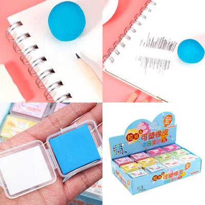 Lot de 36 gommes malaxables, gommes malléables, gommes à dessin colorées pour étudiants