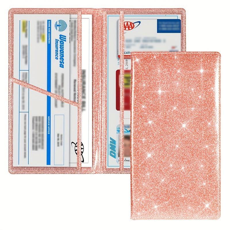 Car Registration and Insurance Card Holder Vehicle License Document Glove Box Compartment Organizer Luxury Travel Accessories