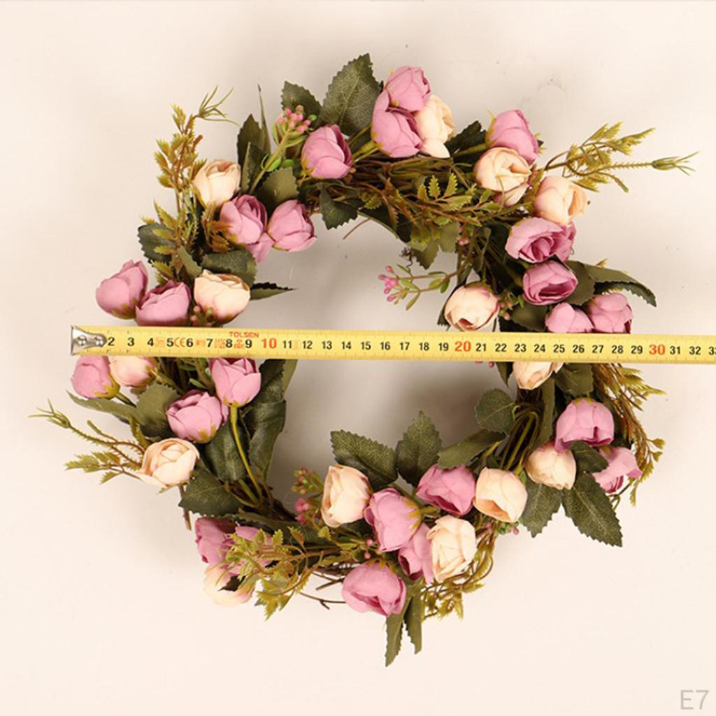 12" Artificial Wreath Rose Flower Door For Wedding Wall Home Decor