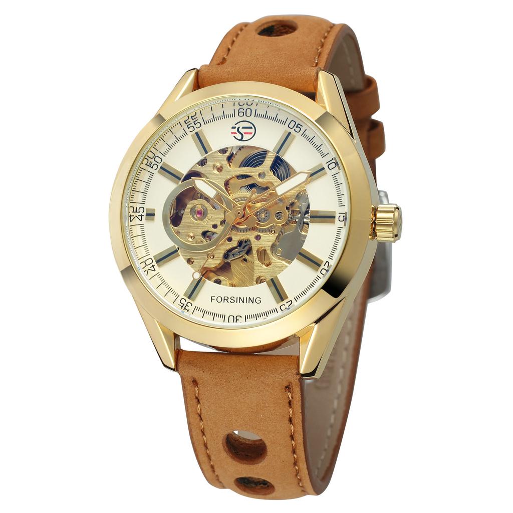 Forsining Wind Men'S Fashion Casual Hollow Mechanical Movement Watch Automatic Mechanical Watch