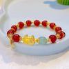 2025 Jadeite Green Jade Rabbit Bracelet: High-End Chinese Style, Year of the Snake, Elegant Women's Niche Beaded Design
